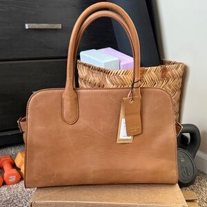 Chic Tan Leather Satchel